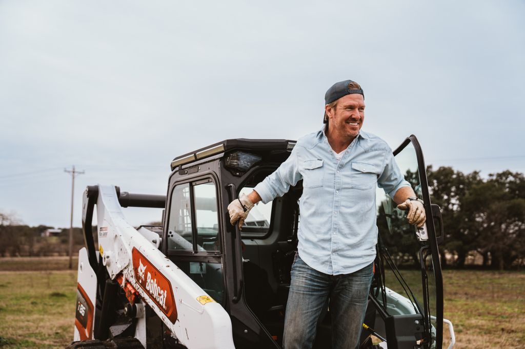 Chip on a Bobcat smiling