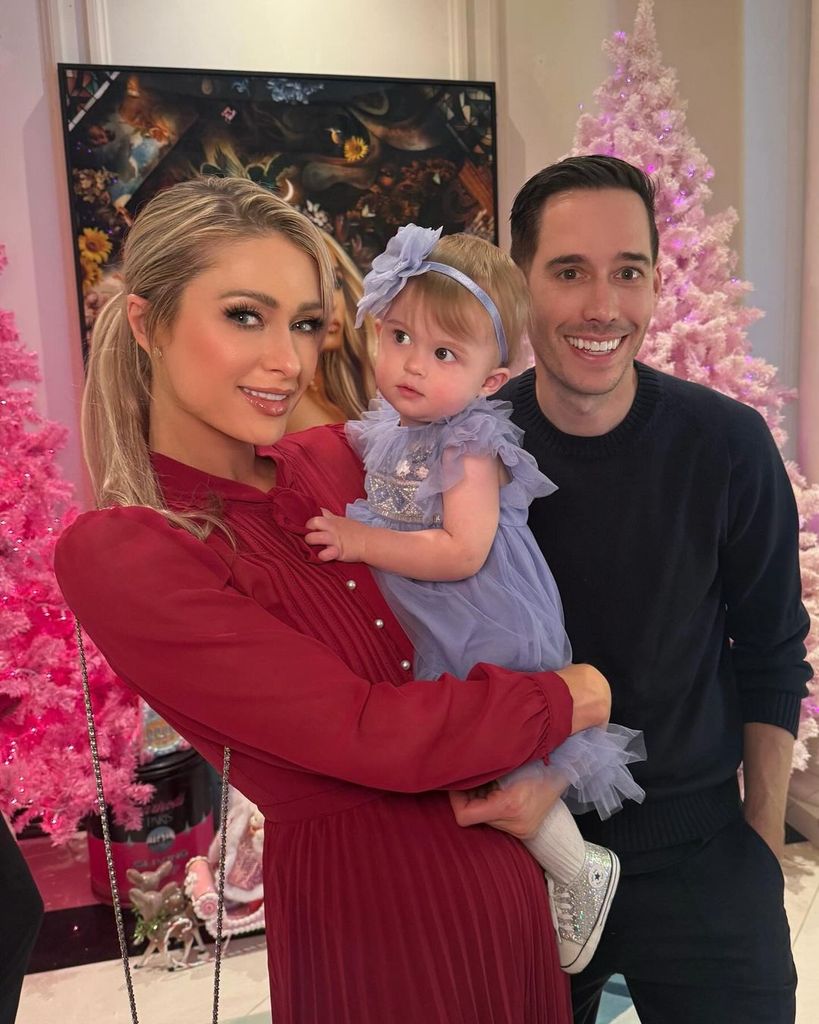 Paris Hilton shows off daughter London's full head of hair a year on