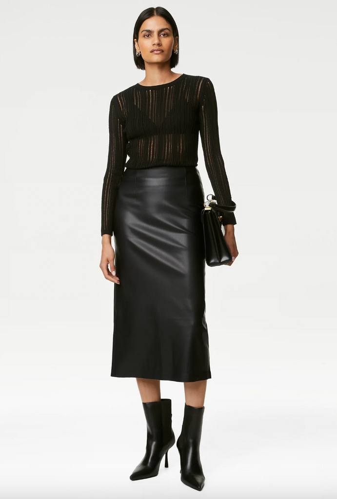 M&S leather skirt