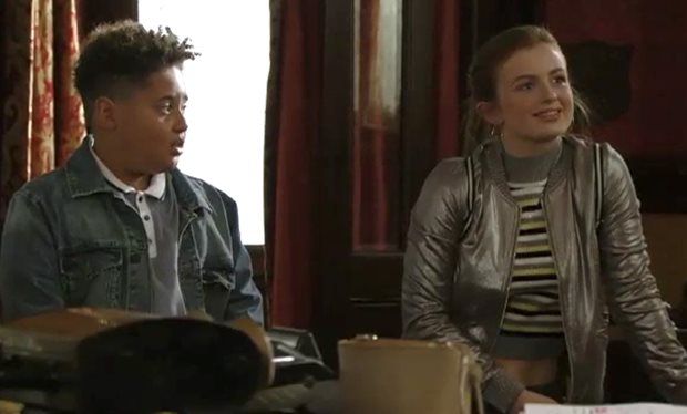 Maisie Smith (Tiffany Butcher) and Devon Higgs (Morgan Butcher) return to EastEnders