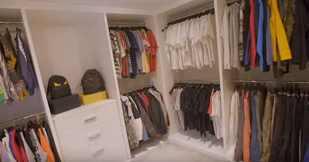 Joey Essex's wardrobe at Essex mansion