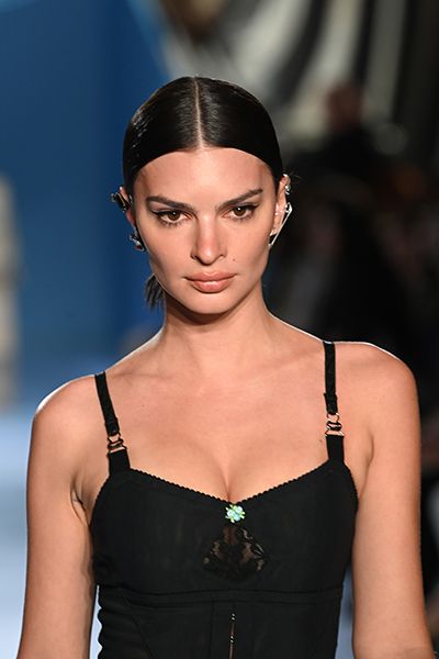 Emily Ratajkowski stuns in sultry corset and fishnets on New York Fashion  Week catwalk – see photos | HELLO!