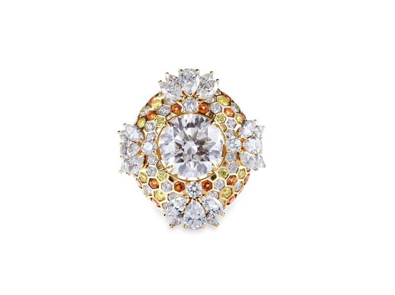 diamond ring with bees on