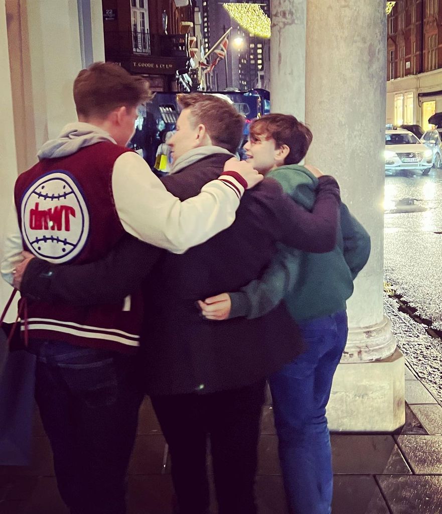 ben shephard hugging teenage sons jack and sam
