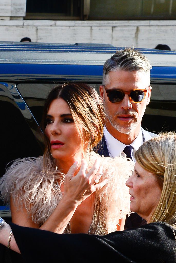 Sandra Bullock and Bryan Randall are seen in Midtown on June 5, 2018 in New York City