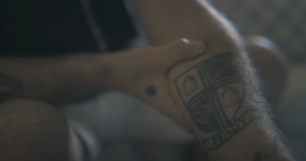 Robbie Williams' Burslem Coat of Arms tattoo