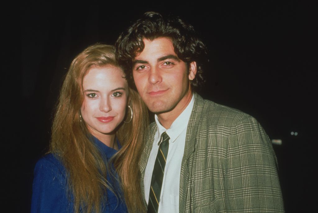 American actors George Clooney and Kelly Preston, circa 1985.