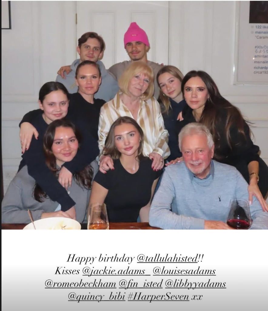 A family photo of Victoria Beckham's family
