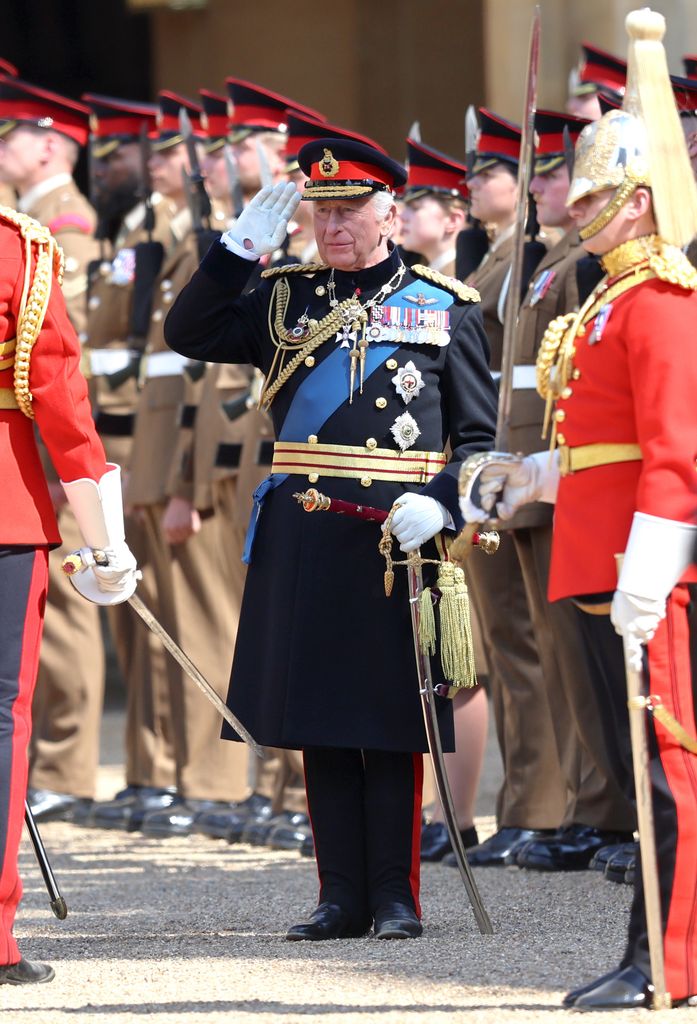 king charles saluting military personnel 