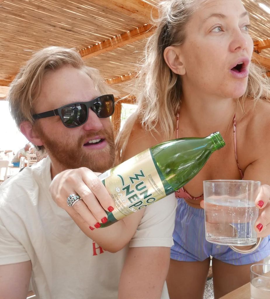 Photo shared by Kate Hudson July 2025 featuring her brother Wyatt Russell on a family vacation in Greece