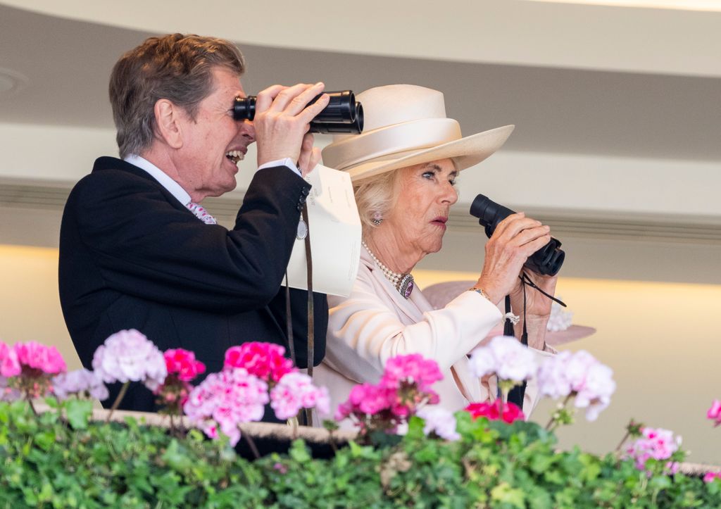 John Warren and Queen Camilla attend day five of Royal Ascot 2024 at Ascot Racecourse on June 22, 2024 in Ascot, England.