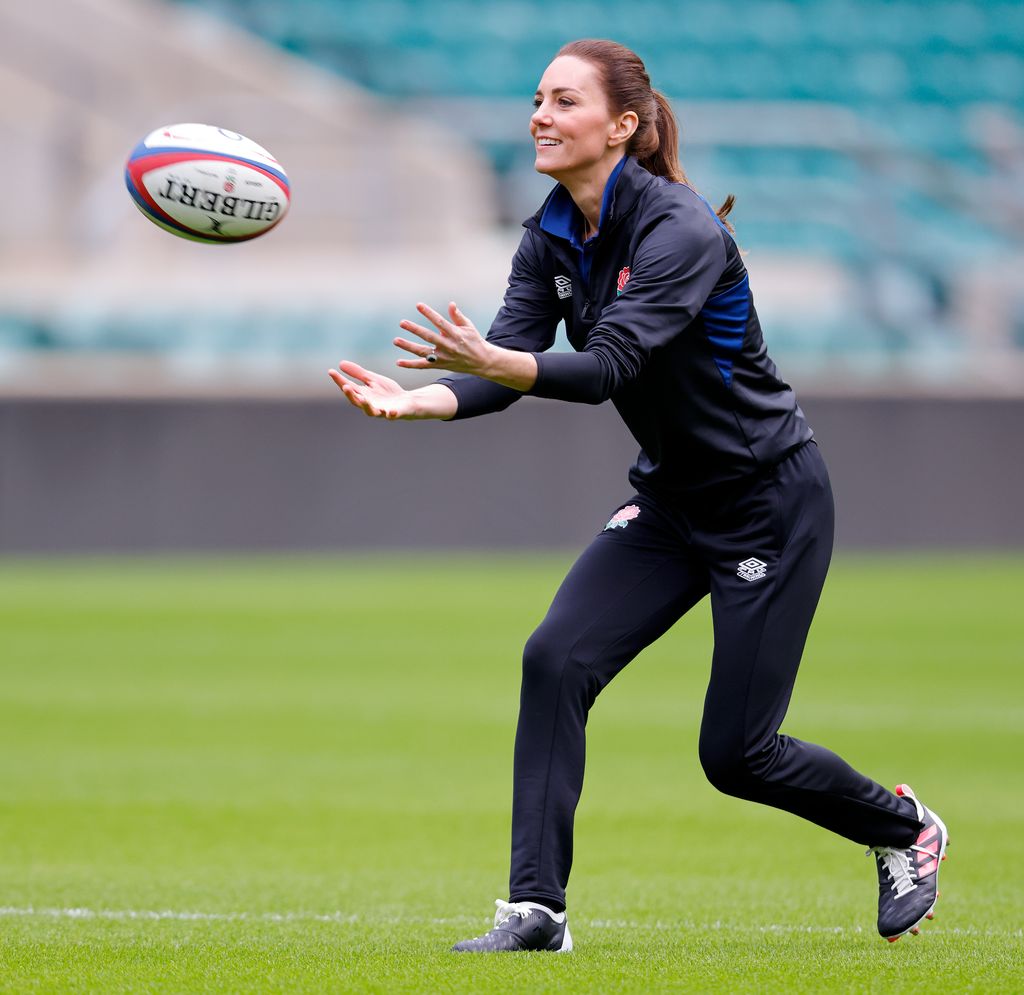 Princess Kate playing rugby