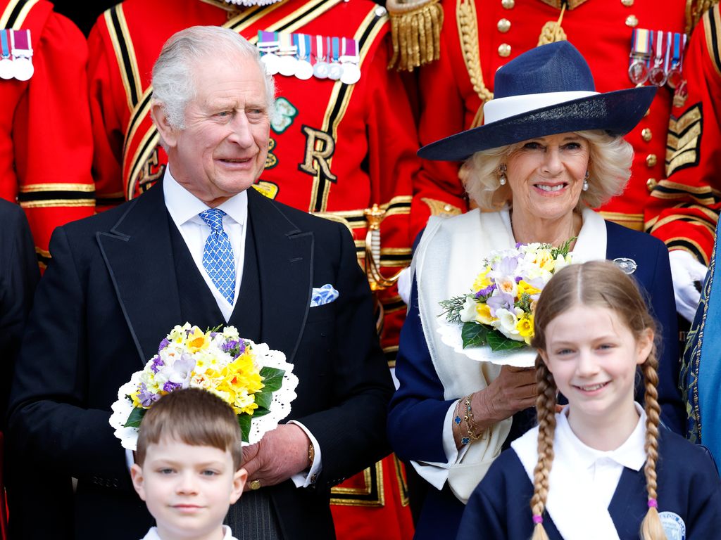 King Charles and Queen Camilla at a Maundy Thursday service