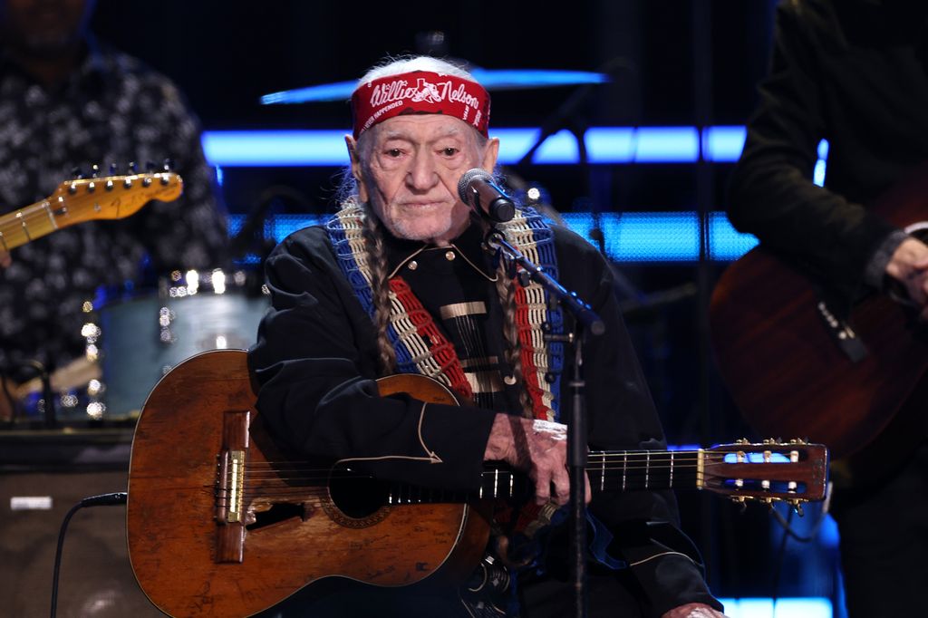 NEW YORK, NEW YORK - NOVEMBER 03: Willie Nelson performs onstage during 38th Annual Rock & Roll Hall Of Fame Induction Ceremony at Barclays Center on November 03, 2023 in New York City. (Photo by Mike Coppola/WireImage)