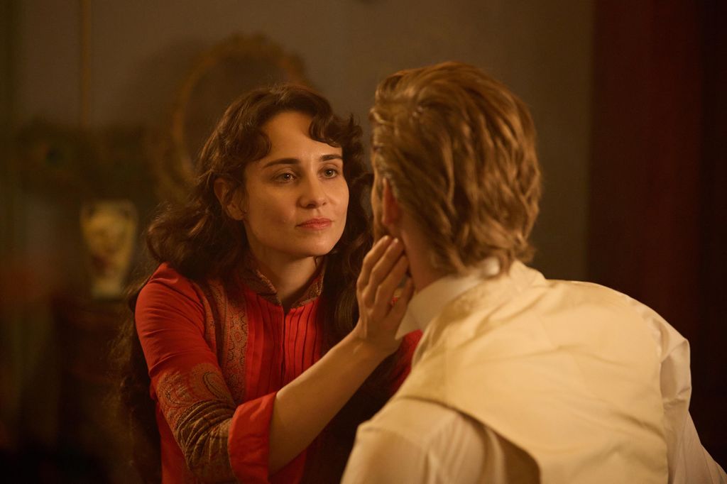 woman touching man's face