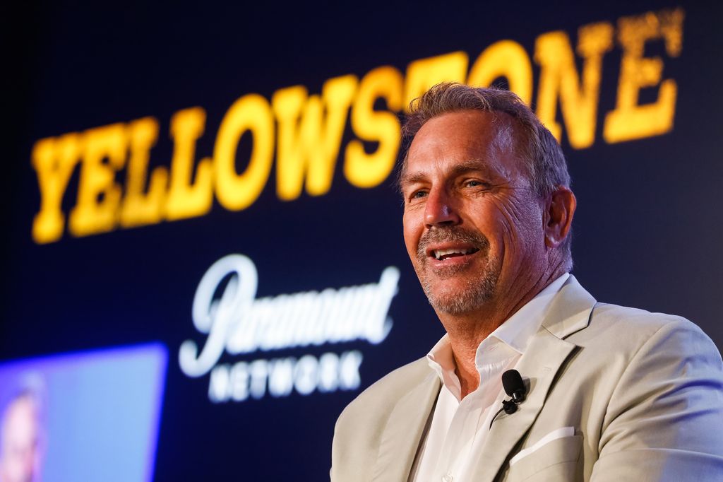 Kevin Costner speaks during 'A conversation with Kevin Costner from Paramount Network and Yellowstone' during the Cannes Lions Festival 2018