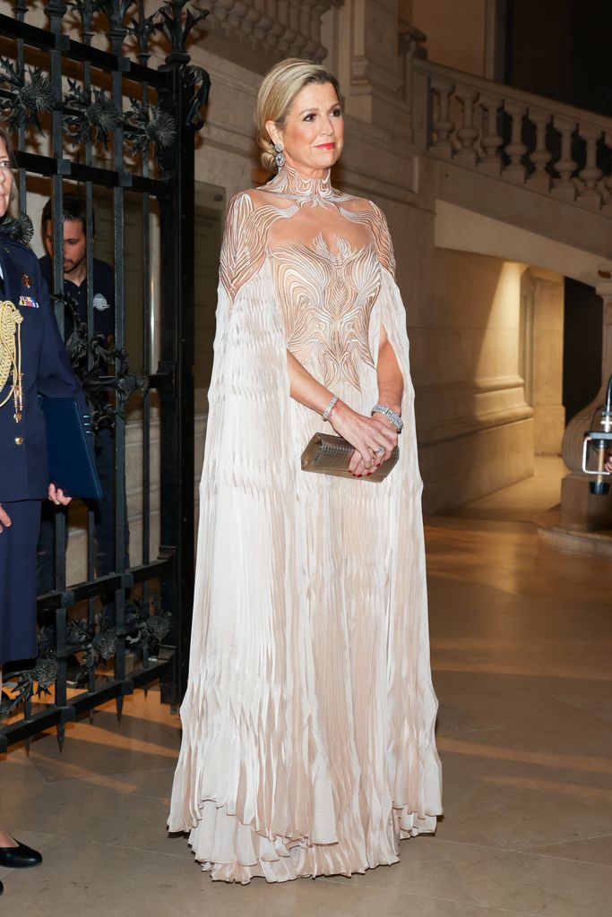 Queen Maxima of the Netherlands attends the "Iris van Herpen: Sculpting the Senses" Exhibition at Musee Des Arts Decoratifs 