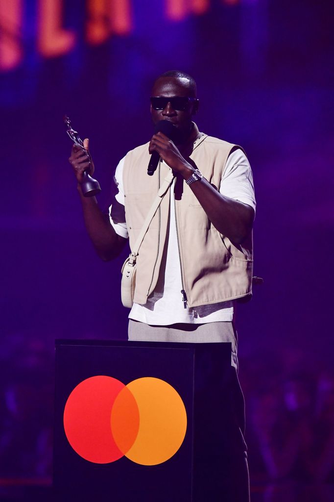 Stormzy with a BRIT Award