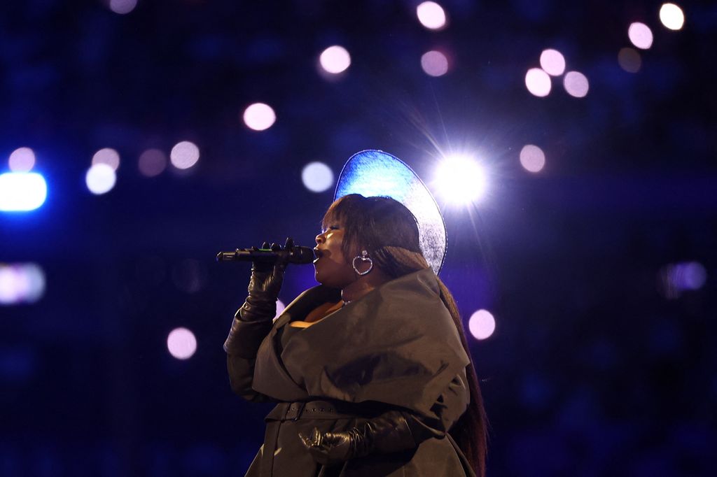 French singer Yseult performs during the closing ceremony of the Paris 2024 Olympic Games at the Stade de France, in Saint-Denis, in the outskirts of Paris, on August 11, 2024.