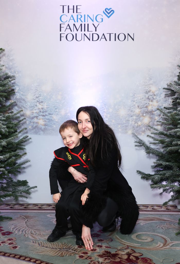 Tish Weinstock (R) and son Reuben attend The Caring Family Foundation & The Birley Clubs Festive Wonderland at The Dorchester on November 24, 2024 in London, England. (Photo by Hoda Davaine/Dave Benett/Getty Images for The Birley Clubs & The Caring Family Foundation)