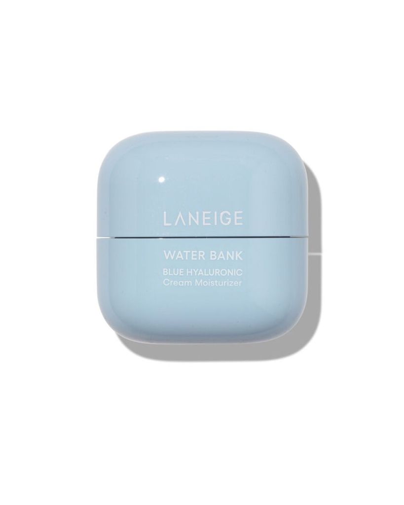 Laneige Water Bank Blue Hyaluronic Cream Moisturizer in glossy pastel blue container