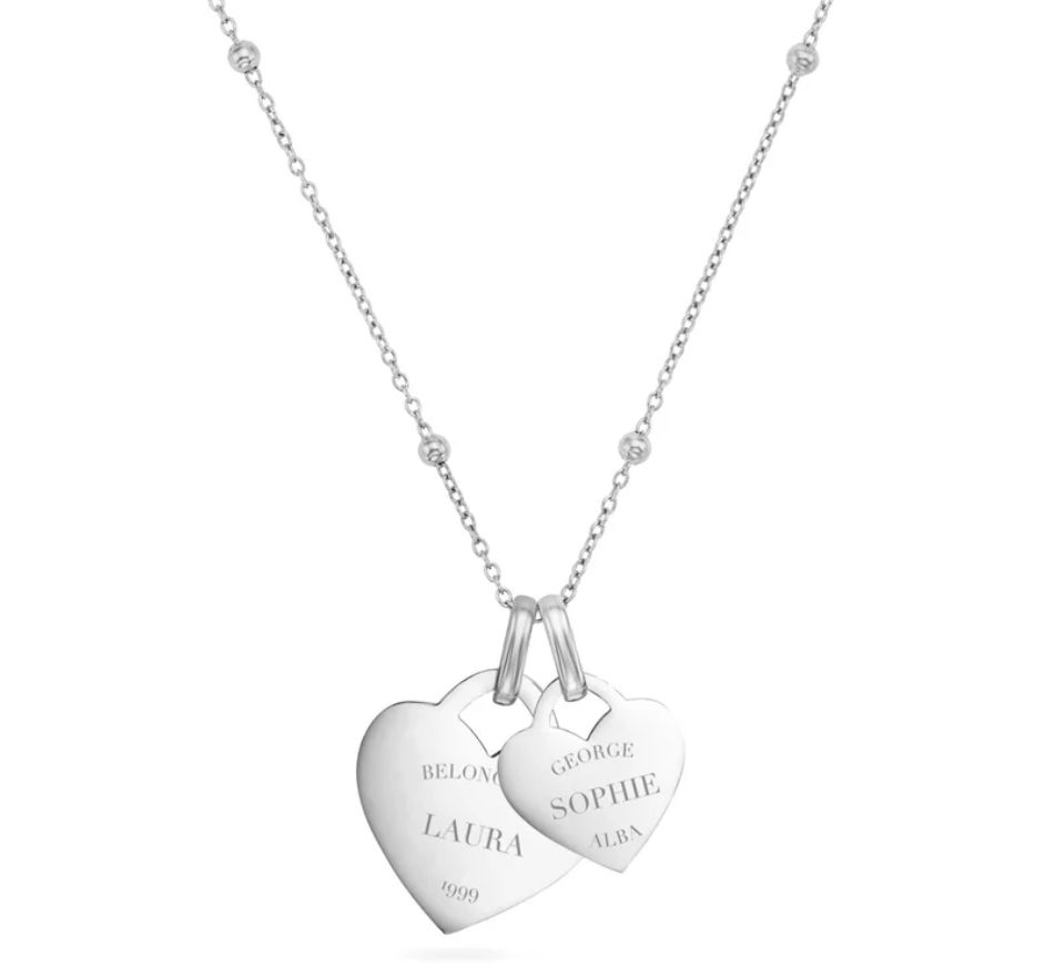 Abbott Lyon Double Heart Token Kalung