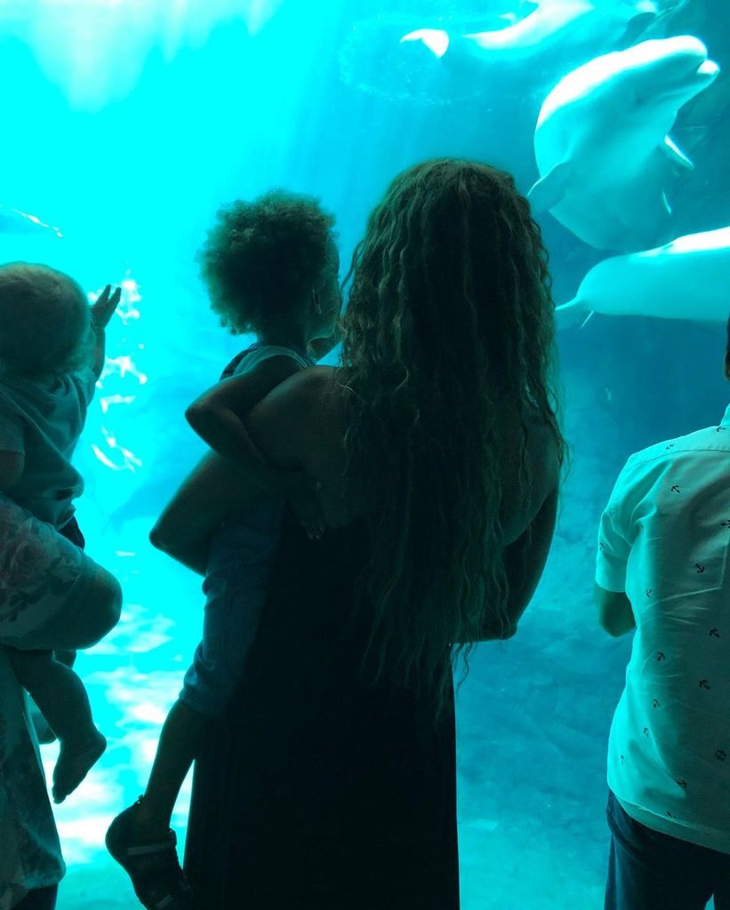 Tyra shared this adorable photo of them at the aquarium 