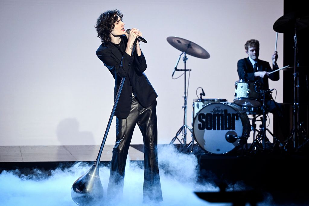 Sombr performing on The Tonight Show Starring Jimmy Fallon