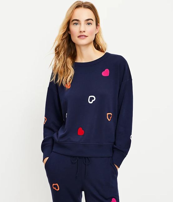 best heart print sweaters at loft