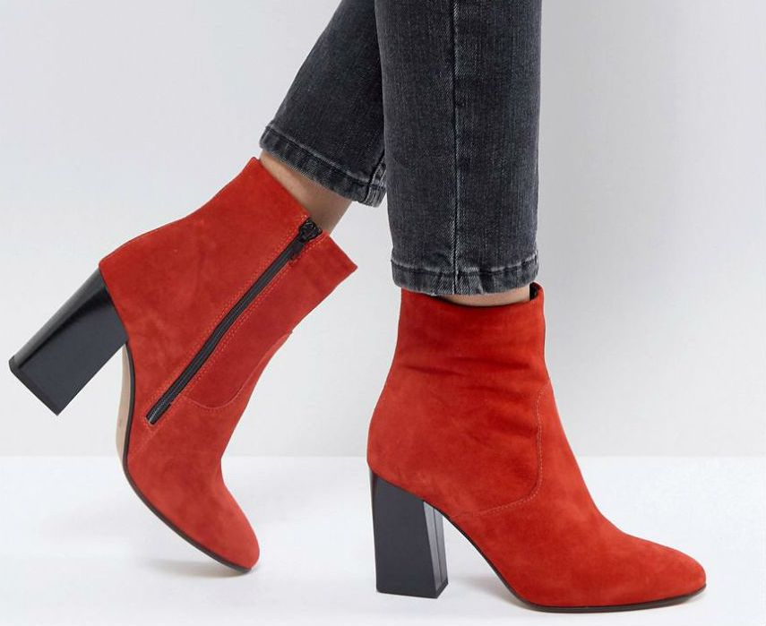 asos Red Emsey Suede Ankle Boots