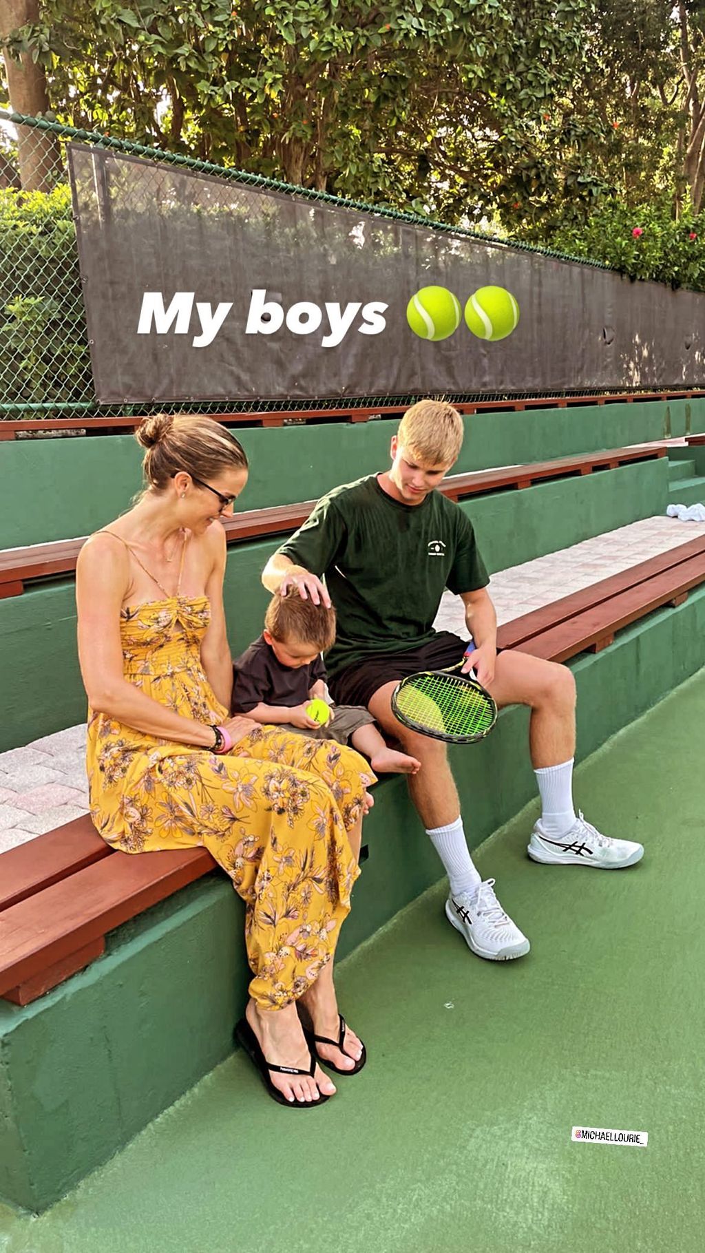 Frida Redknapp with her sons Michael and Raphael