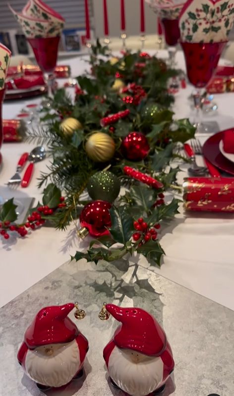 A Christmas-themed table