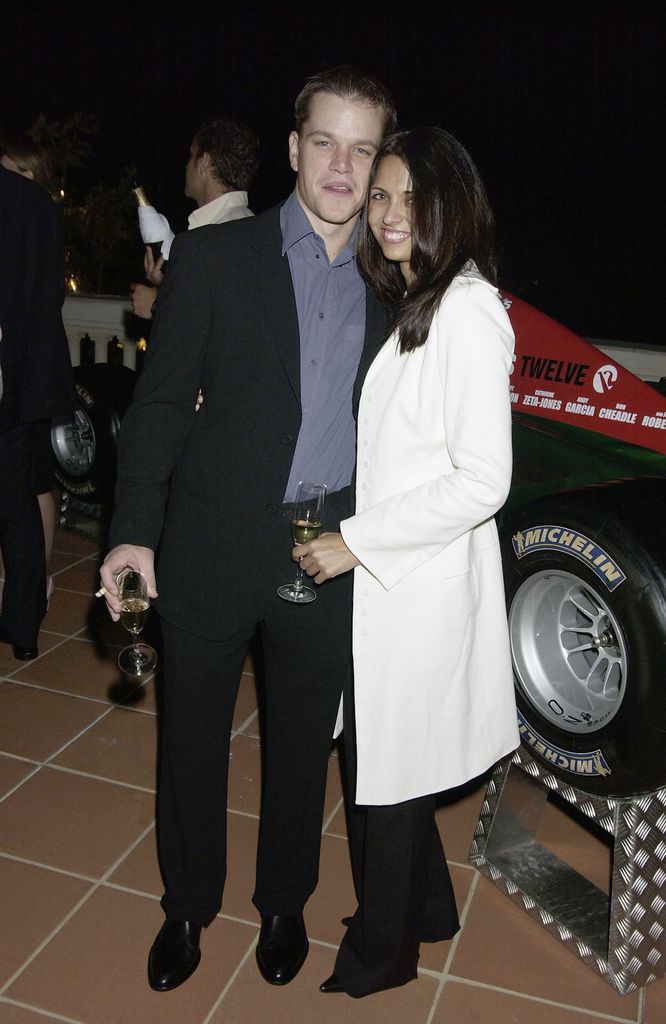MONTE CARLO, MONACO - MAY 21:  Actor Matt Damon and gal pal Luciana Bozan (nee Barroso) attend 'Oceans 12' dinner at Karl Largerfeld's villa May 21, 2004 in St. Tropez, France. (Photo by Dave Benett/Getty Images)