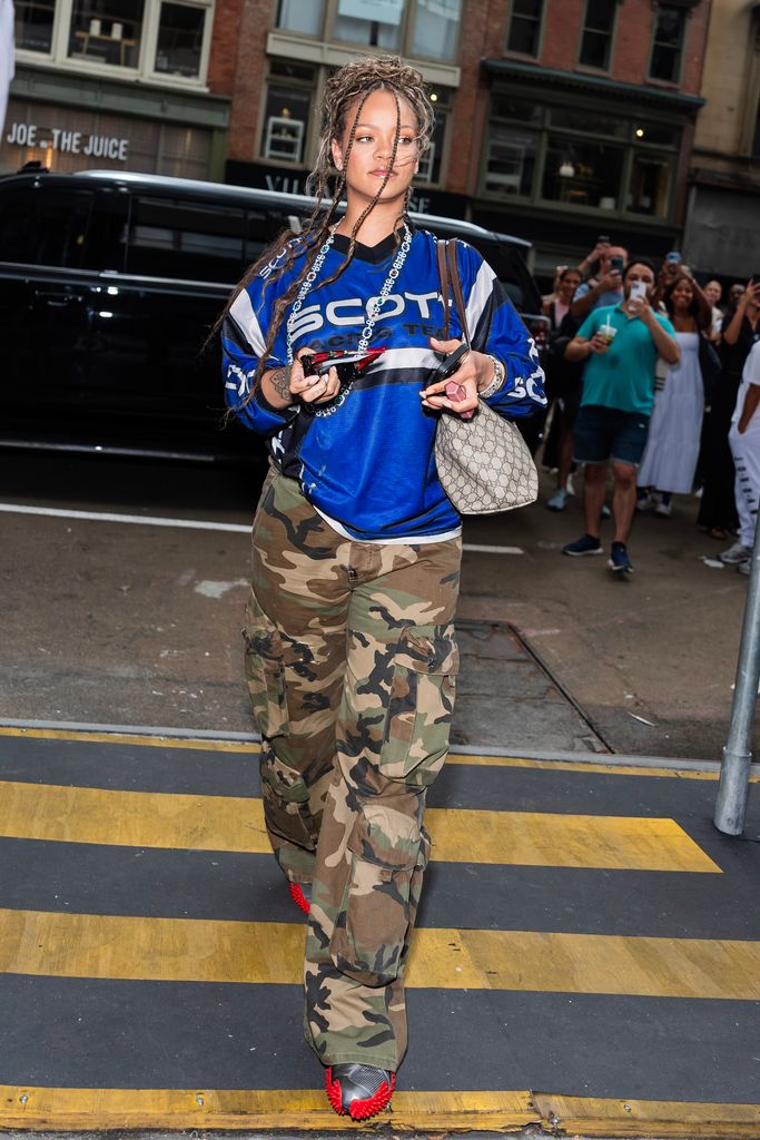 Rihanna is seen in the Flat Iron District on 23 July 2024 in New York City.