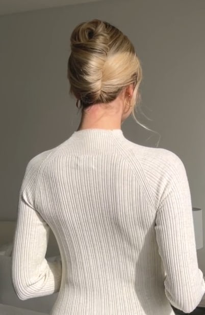 French roll hairstyle how to step 7