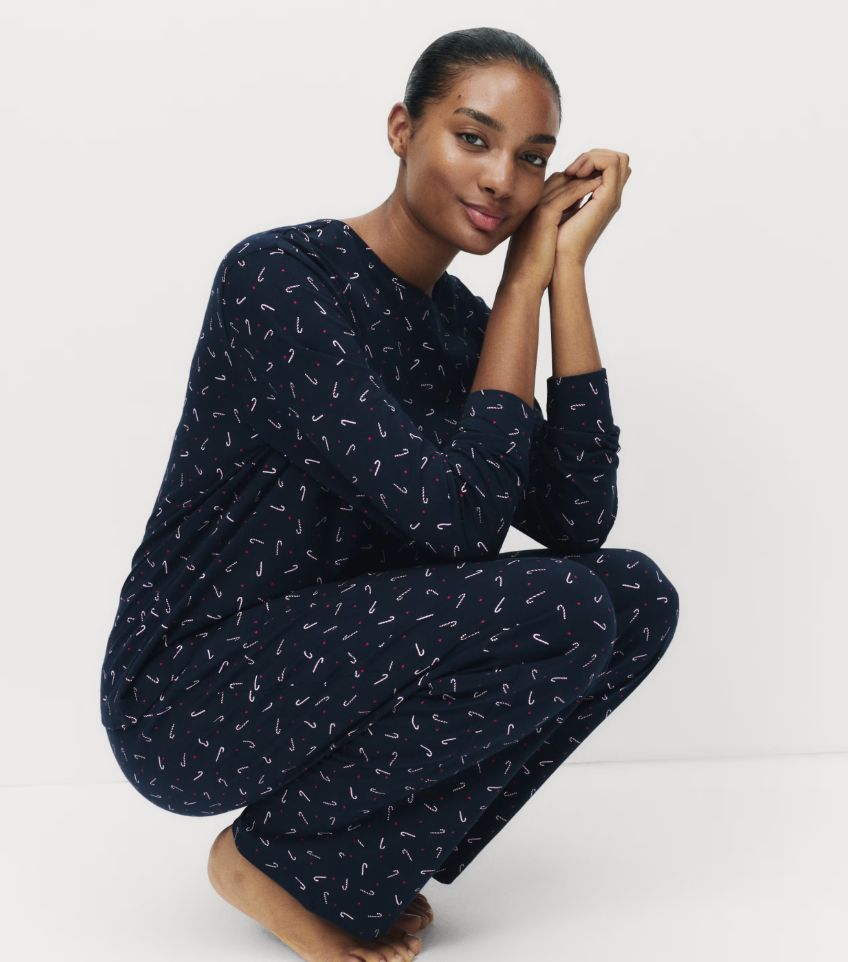 M&S Pure Cotton Printed Pyjama Set