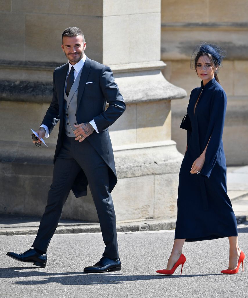 Victoria Beckham at the wedding of Prince Harry and Meghan Markle on May 19, 2018 in Windsor, England. 