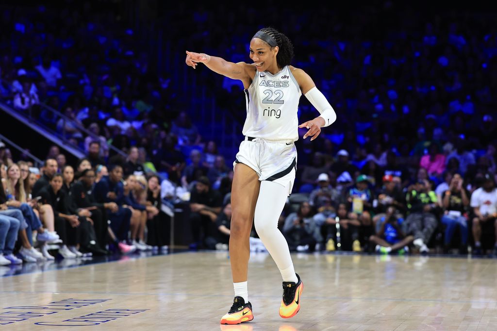 A'ja Wilson #22 of the Las Vegas Aces