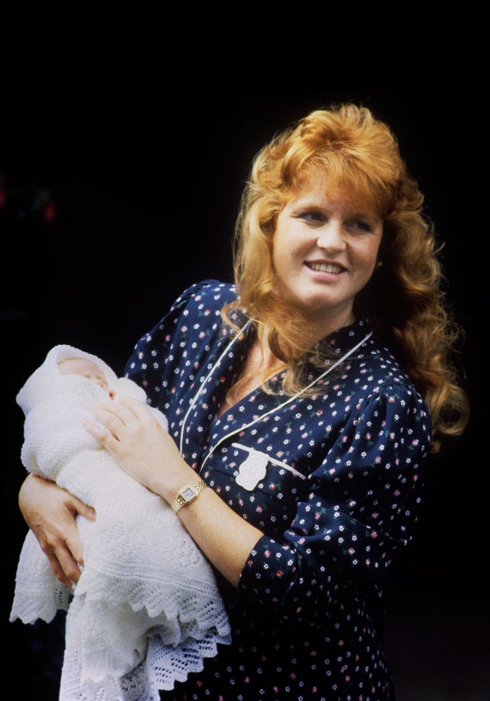 The Duchess of York leaving Portland Hospital in London with their first child four-day old Princess Beatrice