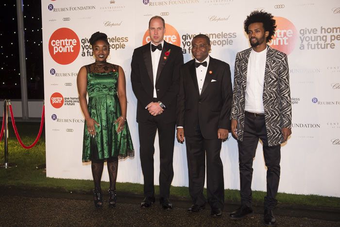 Prince William arrives at the Centrepoint fundraiser