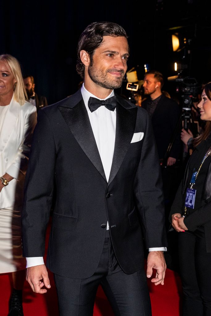 Prince Carl Philip of Sweden arriving at Idrottsgalan, the annual Swedish Sports Gala