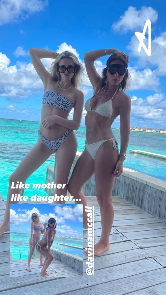 Davina McCall and her daughter Holly wear bikinis