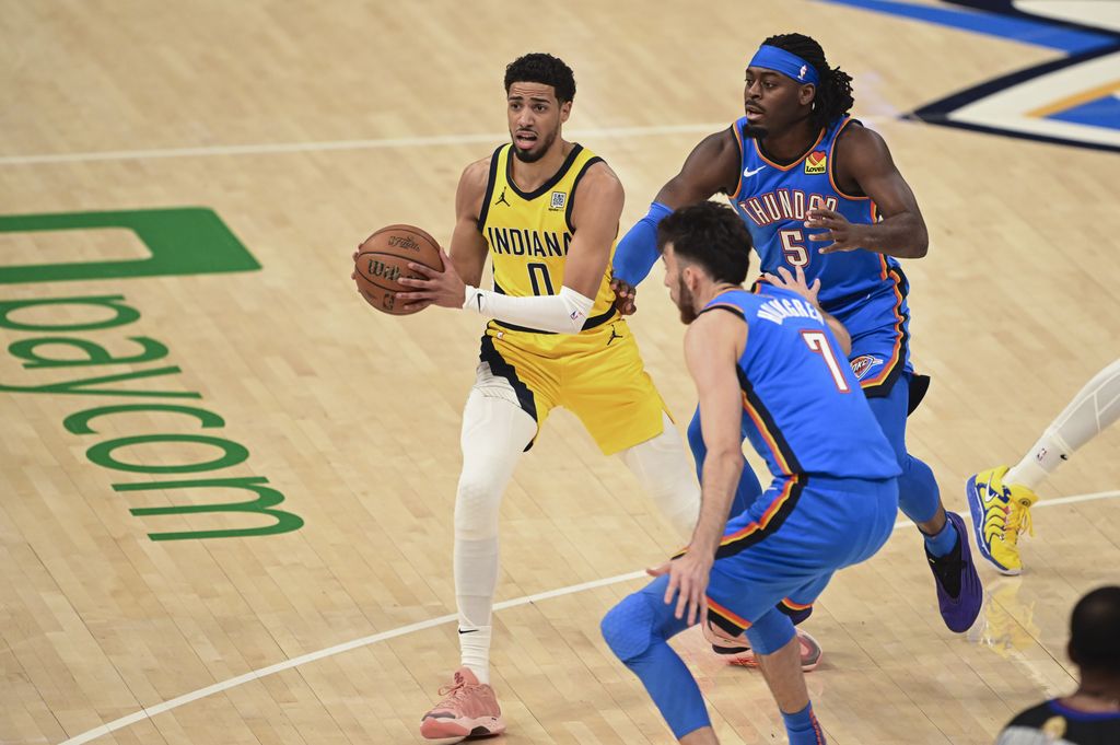 Tyrese Haliburton d'Indiana Pacers en action contre Oklahoma City Thunder lors de la finale de la NBA match 7 