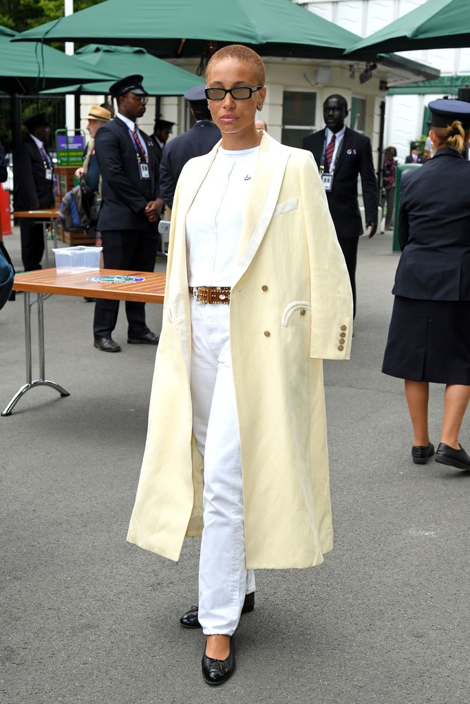 Adwoa Aboah attends day eight of the Wimbledon Tennis Championships at All England Lawn Tennis and Croquet Club on July 09, 2019 in London, England. (Photo by Karwai Tang/Getty Images)
