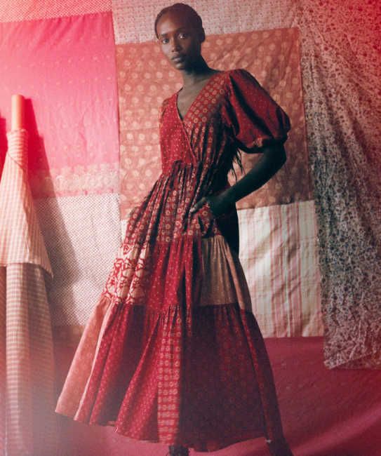 taylor swift red patchwork dress designer selena gomez birthday