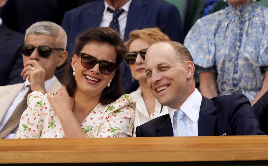 lord frederick smiling in wimbledon royal box with wife sophie