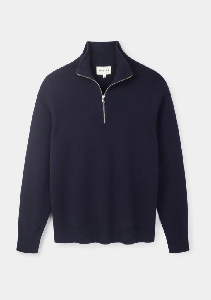 Navy Merino Half Zip Jumper sirplus