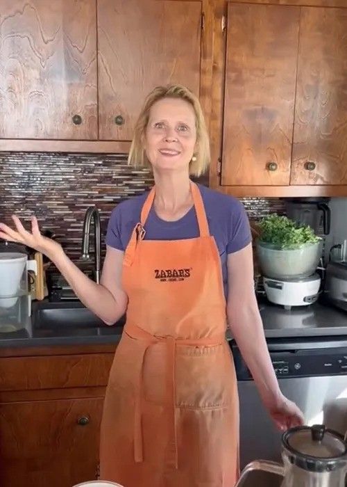 cynthia nixon inside her kitchen