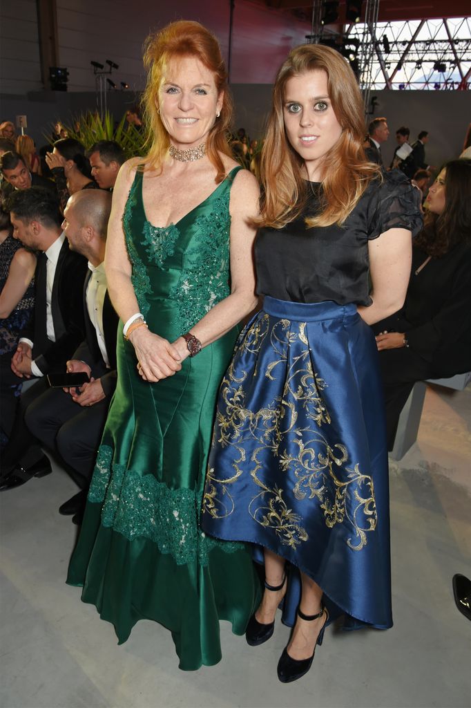 Sarah, Duchess of York and Princess Beatrice at a Cannes fashion event in 2017