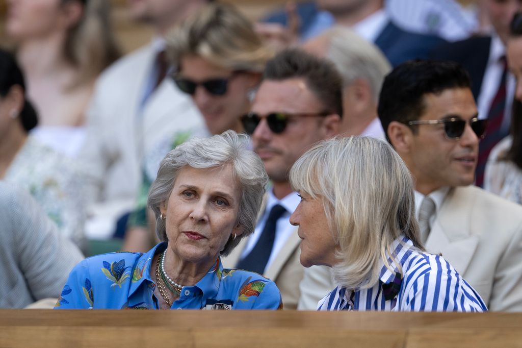 Birgitte, Duchess of Gloucester speaks to Debbie Jevans in the royal box